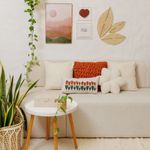 Kit de Parede Decorativo com Quadro, Acrílicos e Folhas de Palha de Carnaúba