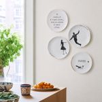 Prato Decorativo Família em Cerâmica com Coração Dourado - 21cm