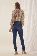 BLUSA CRISÂNTEMO MANGA LONGA C/ ABOTOAMENTO