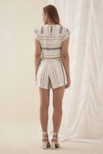 SHORT LISTRA INDIGO C/ PALA LASTEX