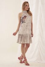 T DRESS FLORAL PARDAL COM AMARRAÇÃO