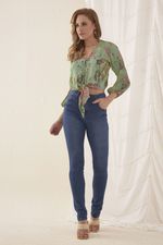 BLUSA CRISÂNTEMO MANGA LONGA C/ ABOTOAMENTO
