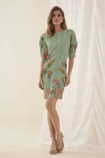 T - DRESS TEXTURA COM DET. DE PREGA NA MANGA