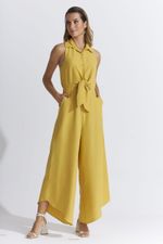 MACACÃO CROPPED LISO FLOW C/ AMARRAÇÃO FRENTE