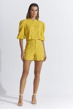 SHORT LISO SLUB C/ CÓS BORDADO