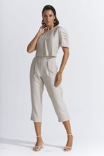 T-SHIRT CROPPED LISA TOUCH C/ PREGAS NA MANGA