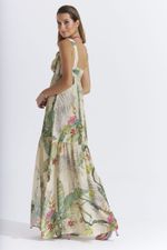 VESTIDO LONGO TRÓPICOS C/ FENDA FRENTE