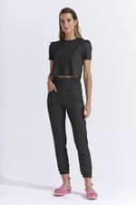 T-SHIRT CROPPED MALHA ÍNDIGO