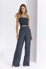 TOP DE LASTEX JEANS LEVE