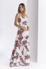 VESTIDO LONGO FLOR MANGUE