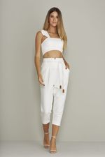 CALÇA CROPPED ALFAIATARIA LISA C/ TORÇAL