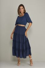 SAIA MIDI LISA C/ DETALHE DE FRUFRU