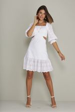 VESTIDO CURTO DE LAISE C/ ABERTURA LATERAL