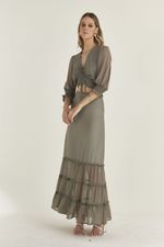 BLUSA EM CREPE FOIL C/ CANALETA FRENTE