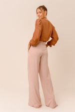 BLUSA LISA MANGA LONGA C/ LASTEX E DET. BOTÕES