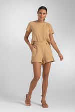 BLUSA CROPPED LISA MANGA CURTA C/ FENDA LATERAL