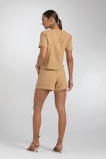 BLUSA CROPPED LISA MANGA CURTA C/ FENDA LATERAL