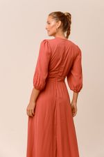 VESTIDO LONGO LISO C/ AMARRAÇÃO FRENTE