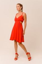 VESTIDO CURTO LISO C/ ABERTURA LATERAL