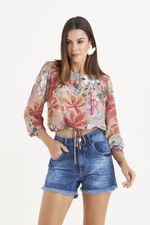 BLUSA FLOR BORDADA COM CANALETA