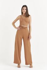 PANTALONA LISA ELASTIC COM TORÇÃO FRENTE