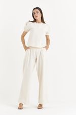 PANTALONA EM LINHO C/ PALA PESPONTO