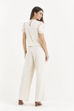 PANTALONA EM LINHO C/ PALA PESPONTO