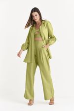 PANTALONA EM LINHO C/ PALA PESPONTO