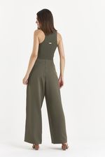 PANTALONA LISA ALFAIATARIA COM CÓS PESPONTADO