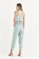 TOP TWILL LISO C/ BABADO