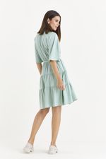 VESTIDO CURTO LISO TWILL C/ GOLA PADRE