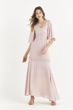 VESTIDO LONGO LISO C/ ELÁSTICO COSTAS