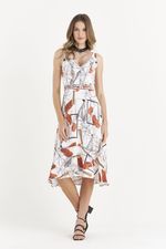 VESTIDO MIDI PALHOÇA COM DET. DE TRANÇA