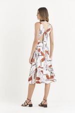 VESTIDO MIDI PALHOÇA COM DET. DE TRANÇA
