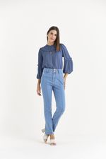 BLUSA MANGA LONGA LISA C/ BABADOS