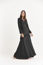VESTIDO LONGO LISO C/ MANGA LONGA