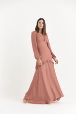 VESTIDO LONGO LISO C/ MANGA LONGA