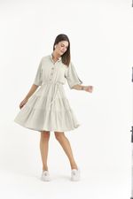 VESTIDO CURTO LISO TWILL C/ GOLA PADRE