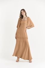 VESTIDO LONGO LISO C/ ELÁSTICO COSTAS