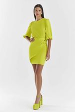 VESTIDO CURTO LISO FLOW COM TORÇÃO FRENTE