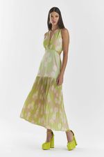 VESTIDO LONGUETE CITRUS COM PLISSADO
