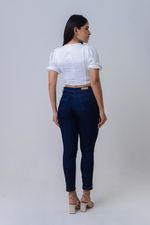 CALÇA SKINNY CINTURA ALTA LAV. ESCURA