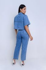 CALÇA CIGARRETE PERNA RETA JEANS LEVE
