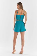 SHORT ALFAIATARIA LISO C/ TRANÇA NO CÓS