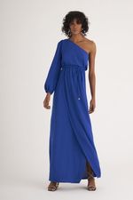 VESTIDO LONGO LISO TWILL OMBRO ÚNICO