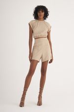 SHORT LISO DOBBY C/ DETALHE DE PESPONTO