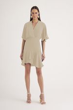 VESTIDO CURTO LISO TWILL BLUSA KIMONO