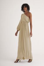 VESTIDO LONGO LISO TWILL OMBRO ÚNICO