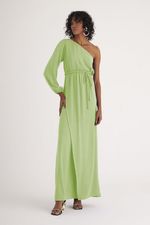 VESTIDO LONGO LISO TWILL OMBRO ÚNICO