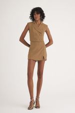 SHORT SAIA LISO RUSTIC C/ PREGAS
